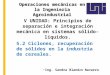Operaciones mecánicas en la Ingenieria Agroindustrial V UNIDAD: Principios de separación e integración mecánica en sistemas sólido-líquidos. 5.2 Ciclones,