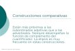 Alfonso Sancho Rodríguez Construcciones comparativas Están más próximas a las subordinadas adjetivas que a las adverbiales. Siempre desempeñan la función