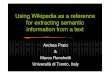 Using Wikipedia as a reference for extracting semantic information