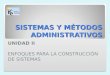 SISTEMAS Y MÉTODOS ADMINISTRATIVOS UNIDAD II ENFOQUES PARA LA CONSTRUCCIÓN DE SISTEMAS