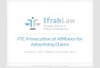 FTC Prosecution of Affiliates for Advertising Claims