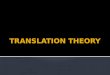 Translation theory