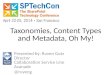 Metadata taxonomy and content types oh my - SPTechCon - April 2014