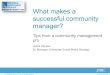 What makes a successful community manager - eMetrics Summit Washington, DC
