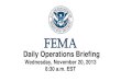 FEMA Operations Brief for Nov 20, 2013