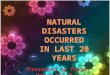 Natural disasters occured in last 20 years