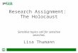 Lisa Thumann: The Holocaust: Sensitive Topics Call for Sensitive Searches