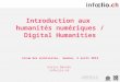 Introduction aux Digital Humanities