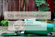 City wildlife vocabulary