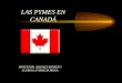 LAS PYMES EN CANADÁ PROFESOR: AQUILES MORENO ALUMNA: PATRICIA MOYA