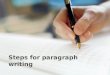 Steps for paragraph writing