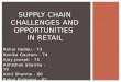 Supply chain challenges and opportunities