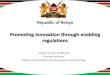 Promoting innovation through enabling regulations