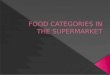 Food categories in the supermarket