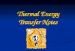 Thermal energy transfer notes