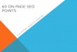 60 ON Page SEO Ranking Points
