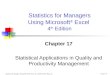 Chap17 statistical applications on management