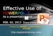 The effectiveness of the power point as a presentation tool
