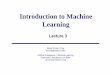 Lecture3 - Machine Learning