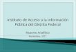 Reporte Analítico Noviembre, 2011 Instituto de Acceso a la Información Pública del Distrito Federal