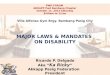 Laws And Mandates For  Persons With Disabilities
