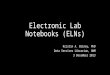Electronic Laboratory Notebooks