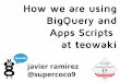 How we are using BigQuery and Apps Scripts at teowaki