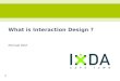 Introduction to interaction design and IxDA Cape Town