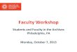 SAFA Faculty Workshop (Philadelphia, PA)