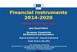 Horizon 2020 -  Financial Instruments - Jean-David Malo - Israel, May 16th 2012