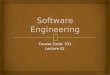 Software Engineering - Lecture 01