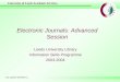 E-journals: advanced session