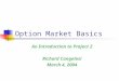 Option Market Basics An Introduction to Project 2