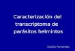 Caracterización del transcriptoma de parásitos helmintos Cecilia Fernández