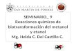SEMINARIO_ 9 Reacciones químicas de biotransformación del metanol y etanol Mg. Helda C. Del Castillo C