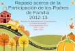 Repaso acerca de la Participación de los Padres de Familia 2012-13 Reunión de Facilitadores de la Participación de Padres de Familia 13 de septiembre,