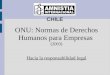 CHILE ONU: Normas de Derechos Humanos para Empresas (2003) Hacia la responsabilidad legal