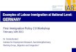 Examples of Labour Immigration at National Level: GERMANY First Immigration Policy 2.0 Workshop February 14th 2011 Dr. Carola Burkert Institute for Employment