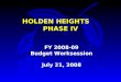 HOLDEN HEIGHTS PHASE IV FY 2008-09 Budget Worksession July 21, 2008