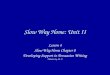 Slow Way Home: Unit II Lesson 4 Slow Way Home Chapter 8 Developing Support in Persuasive Writing Milinda Jay, Ph. D