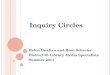 Inquiry Circles Helen Dukhan and Rose Schreier District 68 Library Media Specialists Summer 2011