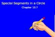 Special Segments in a Circle Chapter 10.7. Lesson 7 MI/Vocab Find measures of segments that intersect in the interior of a circle. Find measures of segments