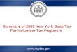 Www.nystax.gov Summary of 2009 New York State Tax For Volunteer Tax Preparers