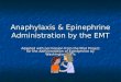Anaphylaxis & Epinephrine Administration by the EMT Adapted with permission from the Pilot Project for the Administration of Epinephrine by Washington