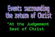 Events Surrounding the Return of Christ At the Judgement Seat of Christ