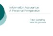 Information Assurance: A Personal Perspective Ravi Sandhu