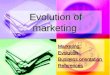 Evolution of marketing Marketing Evolution Business orientation Business orientation References