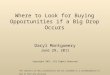 Where to Look for Buying Opportunities if a Big Drop Occurs Daryl Montgomery June 29, 2011 Copyright 2011, All Rights Reserved The contents of this presentation
