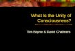 What Is the Unity of Consciousness? Tim Bayne & David Chalmers