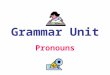 Grammar Unit Pronouns. Lets Review... The pronoun is the second of the eight parts of speech. Just for the record, here are all eight: Noun Pronoun Adjective